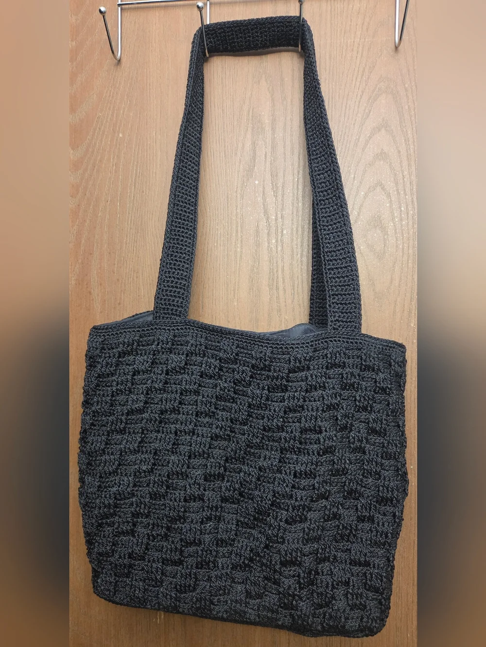 The Sak Black Woven Crochet Shoulder Bag - Picture 1 of 9